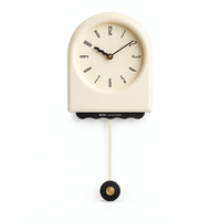 Beige Minimalist Arched Pendulum Wall Clock