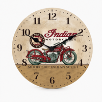 Clock Retro Wall Vintage Motorcycle