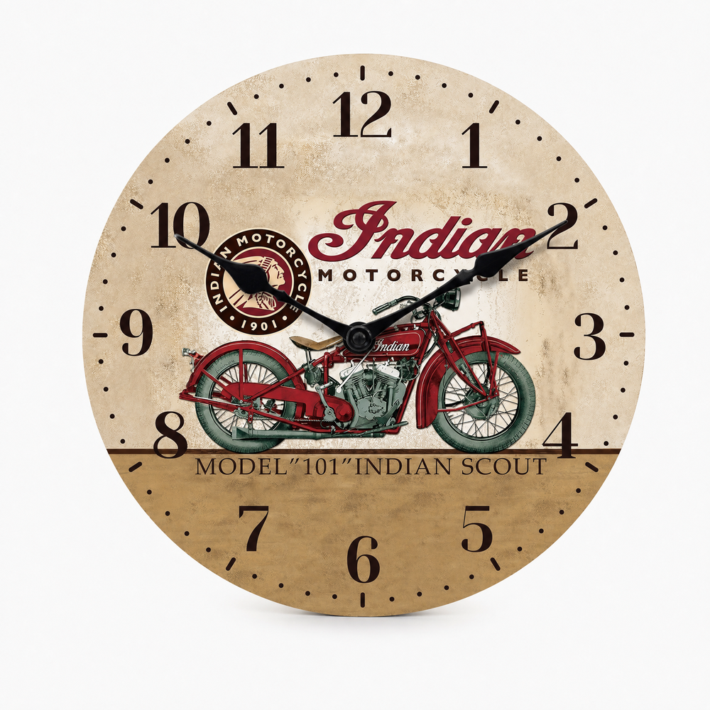 Clock Retro Wall Vintage Motorcycle