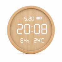 Digital Wooden Wall Clock Silent