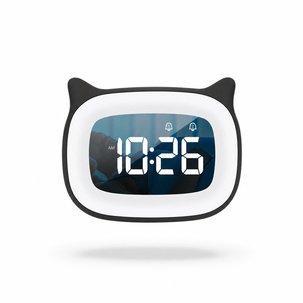 Kids Cat Alarm Clock Night Light
