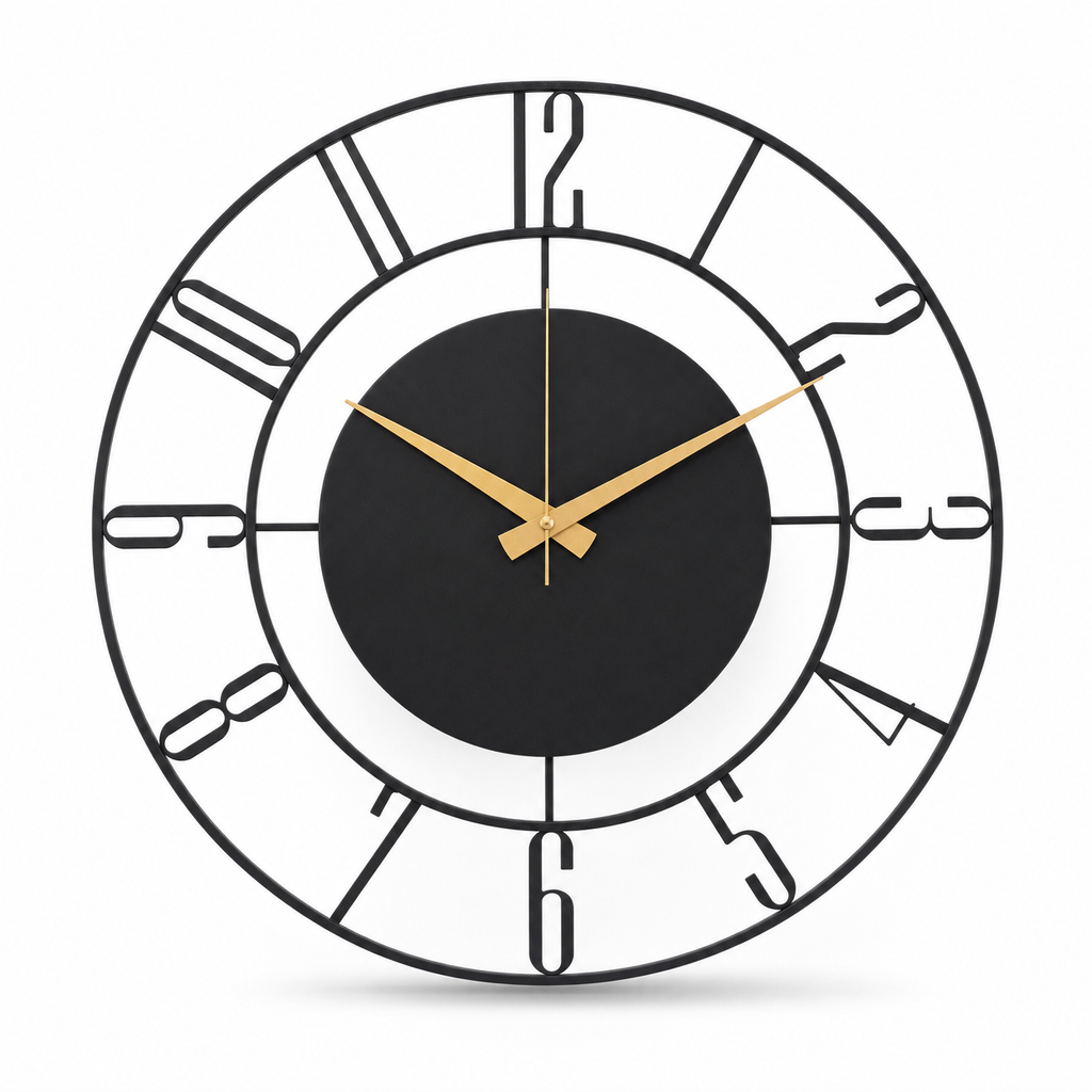 Modern Skeleton Wall Clock Open Face