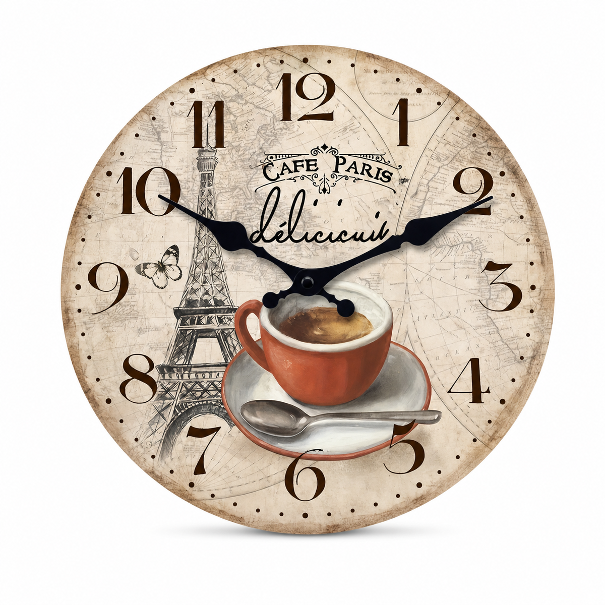 Paris Eiffel Tower Wall Clock Silent
