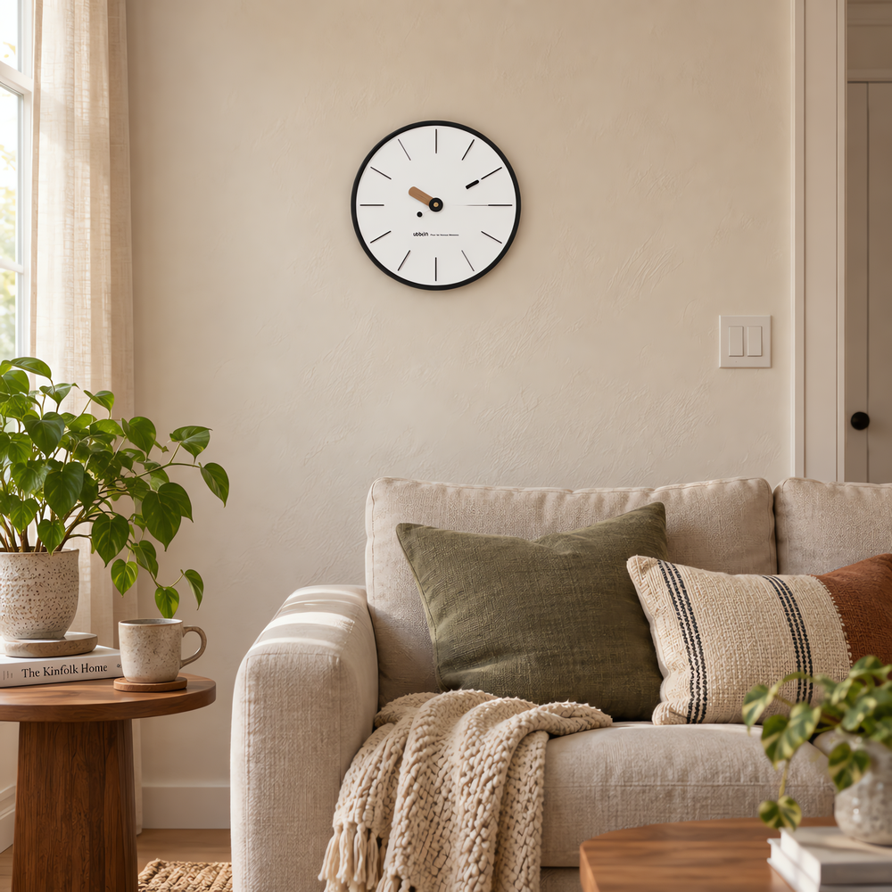 Sitting Room Wall Clock Minimalist Black