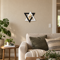 Black & White Geometric Triangle Wall Clock, 30 cm