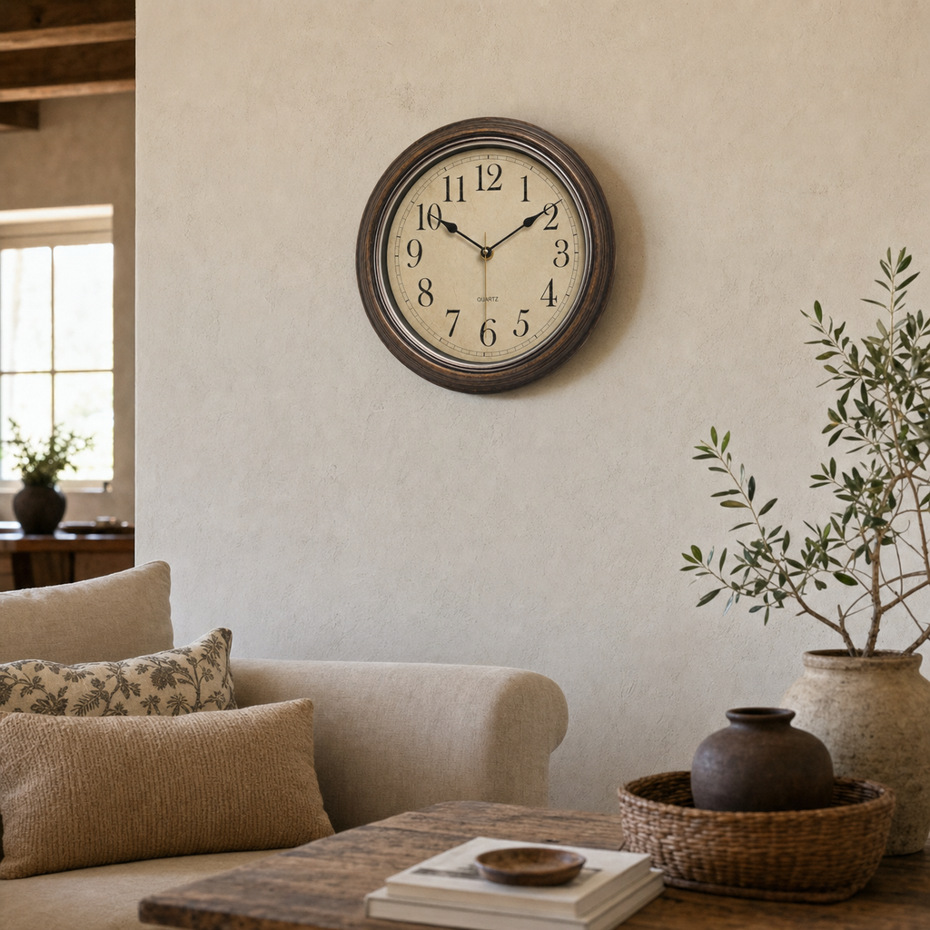 Vintage Silent Wall Clock Living Room