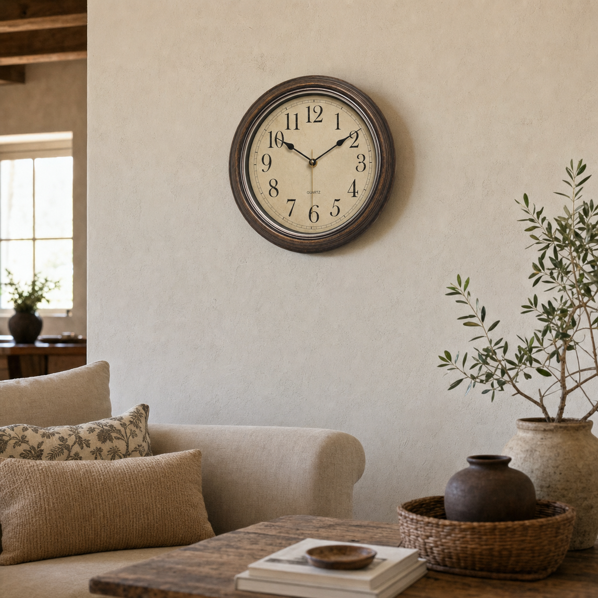 Vintage Silent Wall Clock Living Room