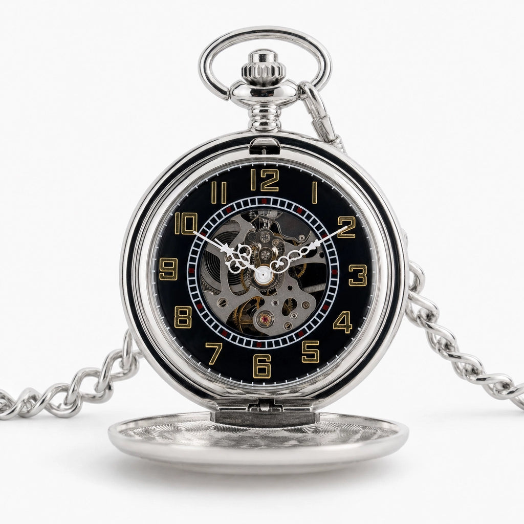 Pocket Watch Open Face Skeleton