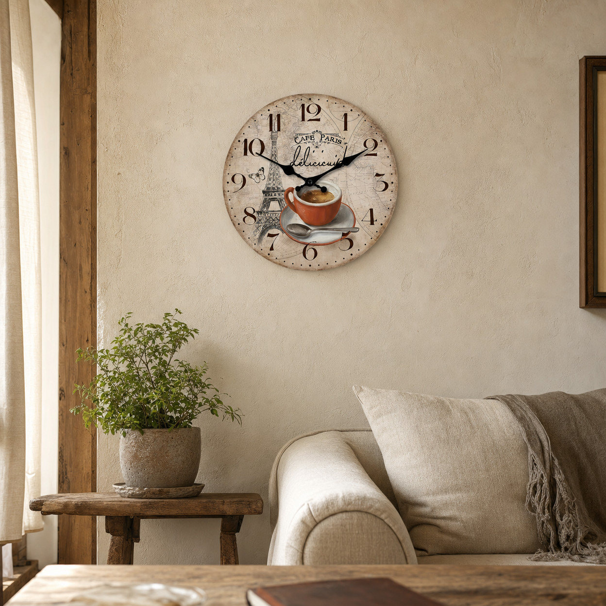 Paris Eiffel Tower Wall Clock Silent