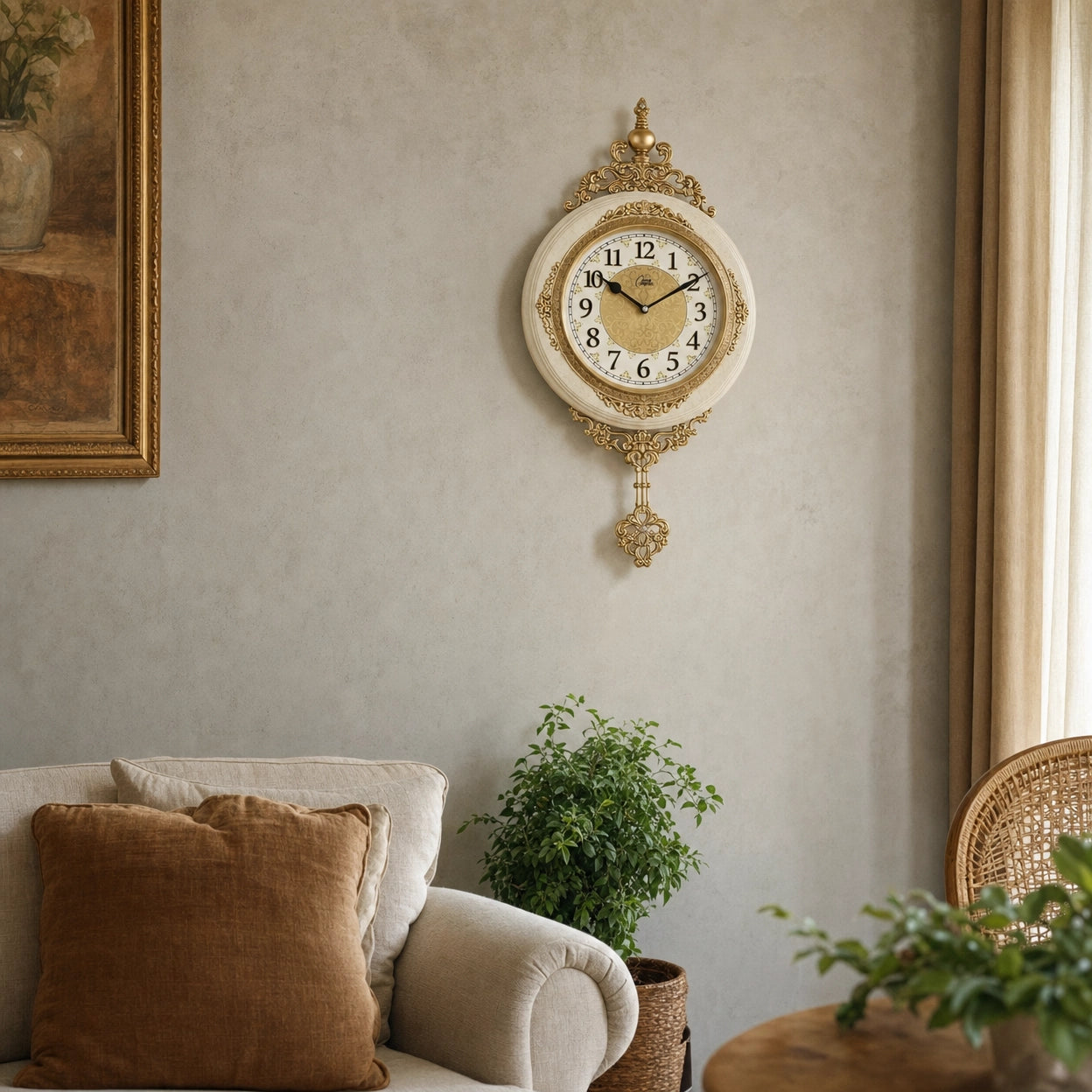 Vintage European Wall Clock Pendulum