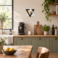 Black & White Geometric Triangle Wall Clock, 30 cm