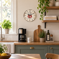 Vintage Route 66 Silent Wooden Wall Clock, 23 cm