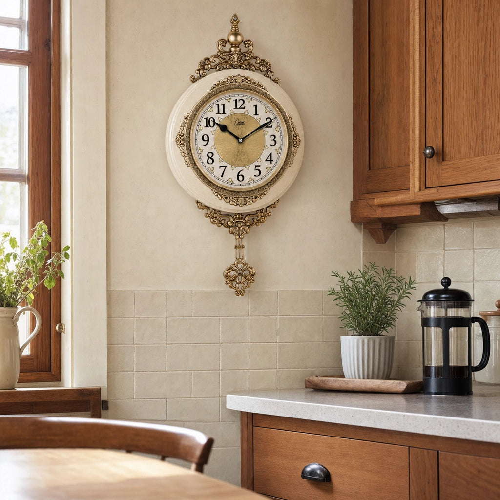 Vintage European Wall Clock Pendulum