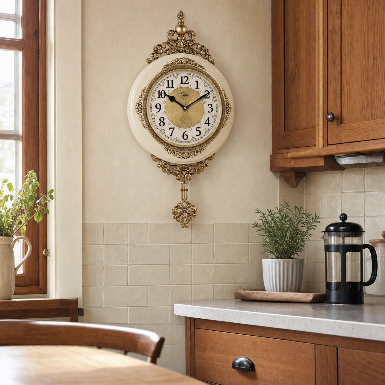 Vintage European Wall Clock Pendulum