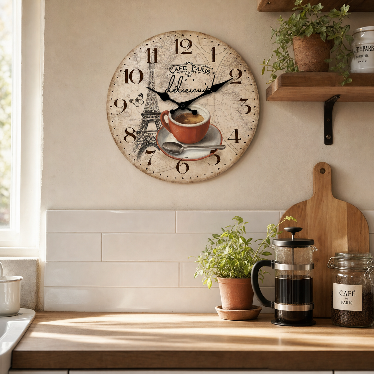 Paris Eiffel Tower Wall Clock Silent