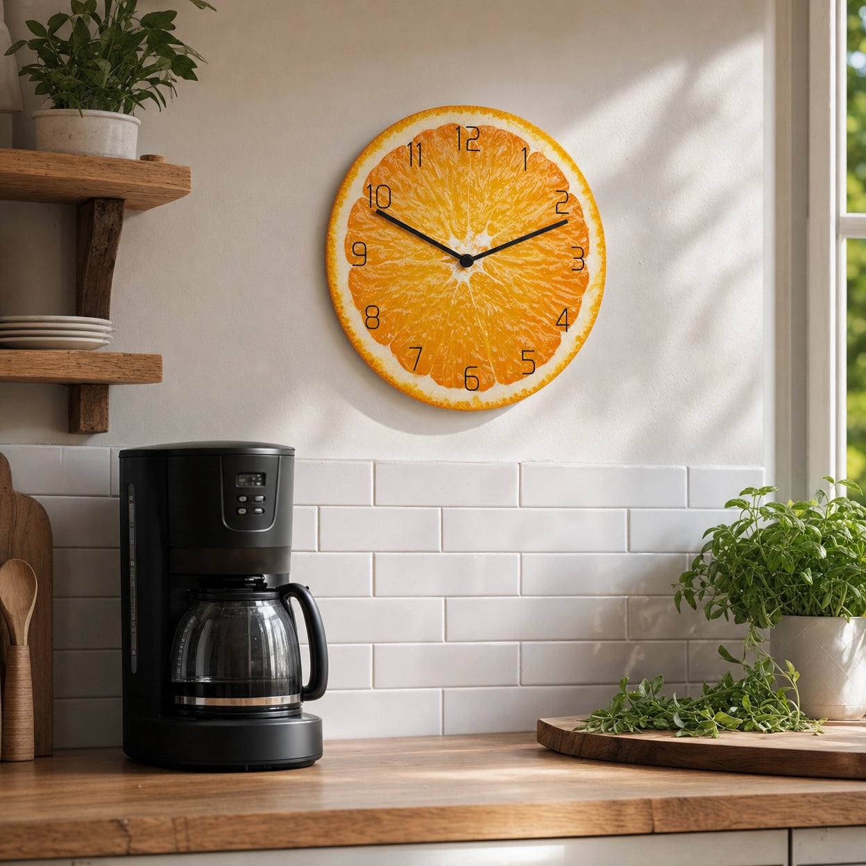 Tropical Style Wall Clock Silent Large