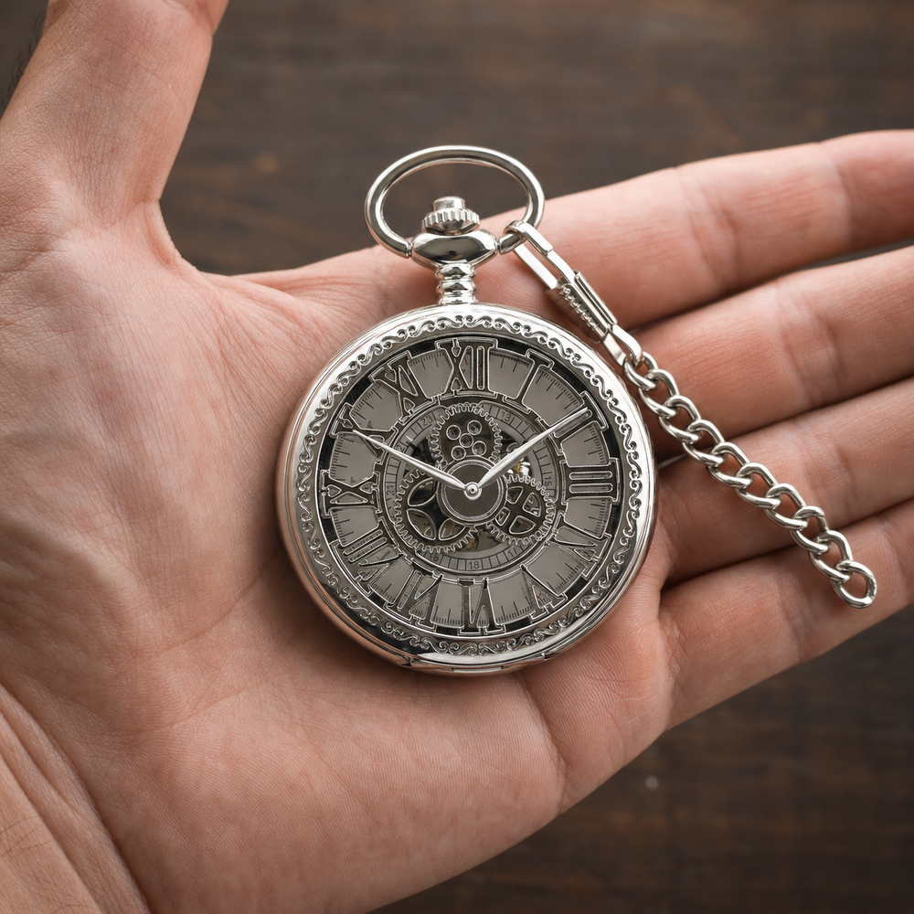 Vintage Skeleton Pocket Watch