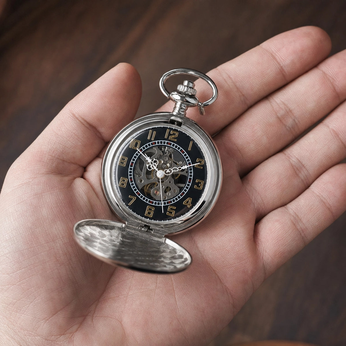 Pocket Watch Open Face Skeleton