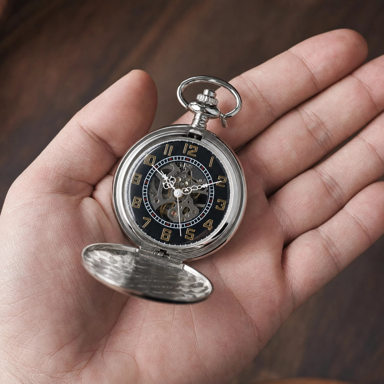 Pocket Watch Open Face Skeleton