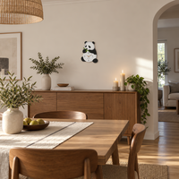 Black Clock For Wall Panda Shaped
