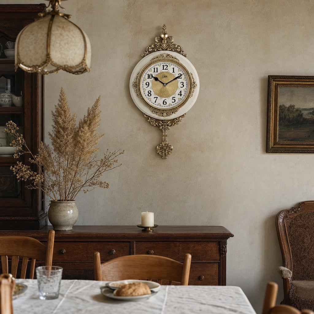 Vintage European Wall Clock Pendulum