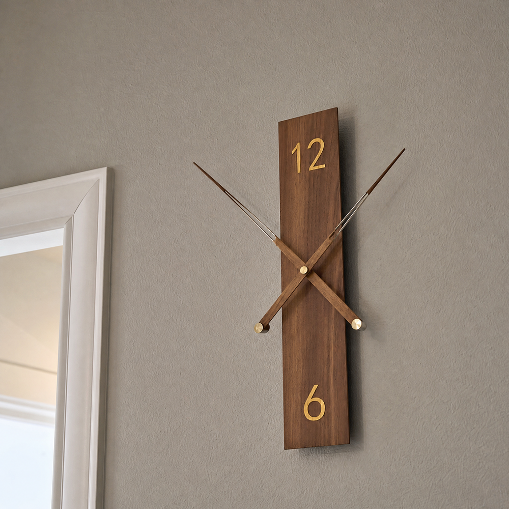 Wall Clock For Lounge Wood Rectangular