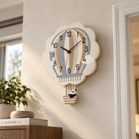 Panda Hot Air Balloon Wall Clock