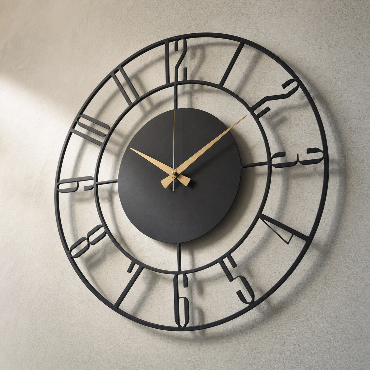 Modern Skeleton Wall Clock Open Face