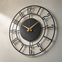 Modern Skeleton Wall Clock Open Face
