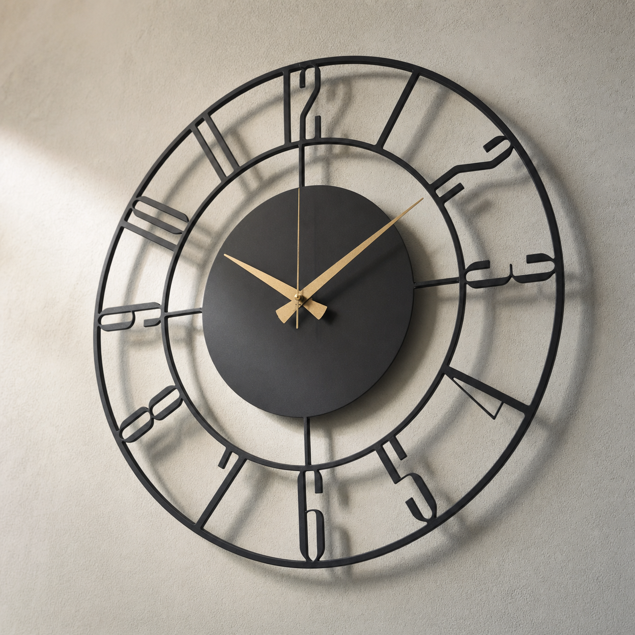 Modern Skeleton Wall Clock Open Face