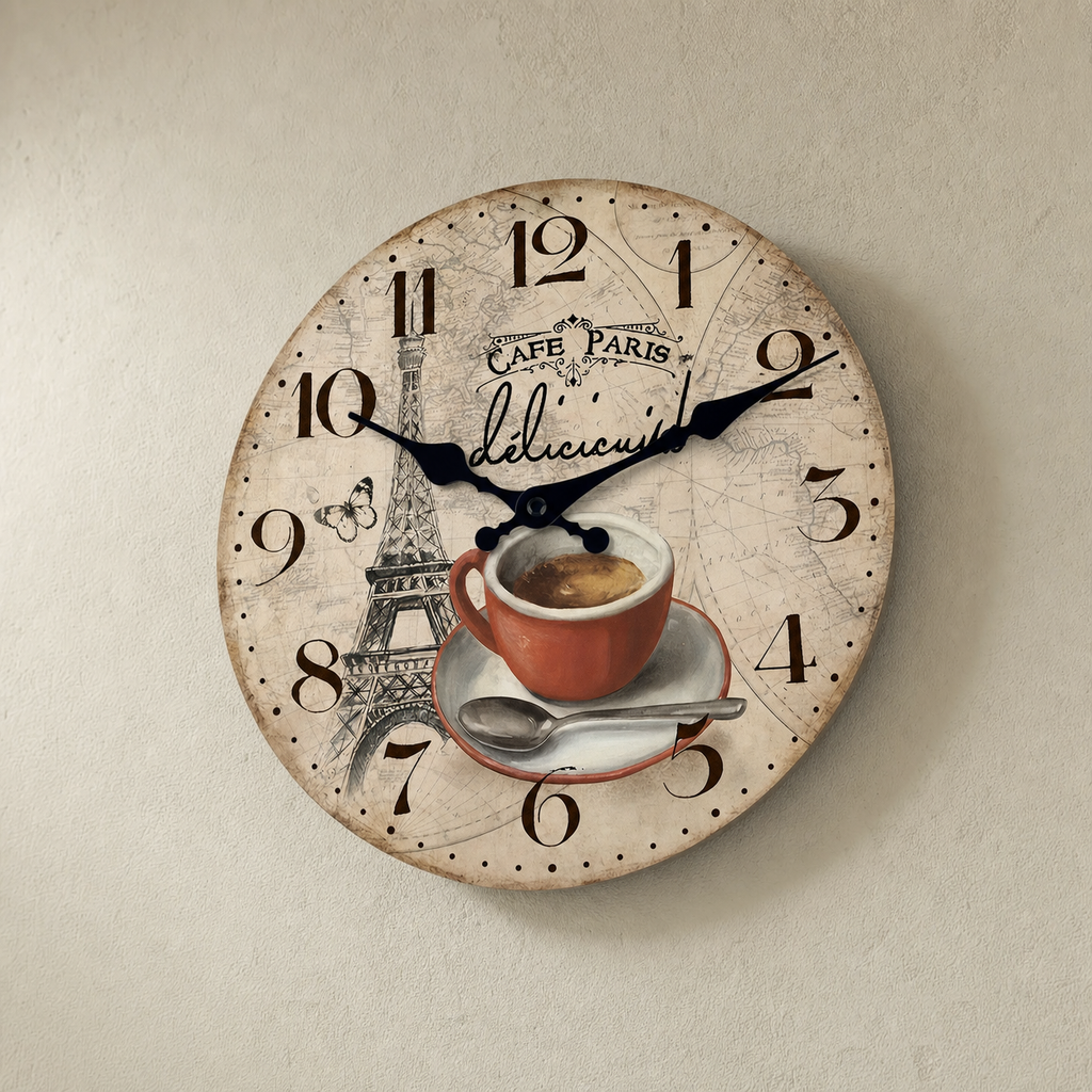 Paris Eiffel Tower Wall Clock Silent