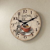 Paris Eiffel Tower Wall Clock Silent