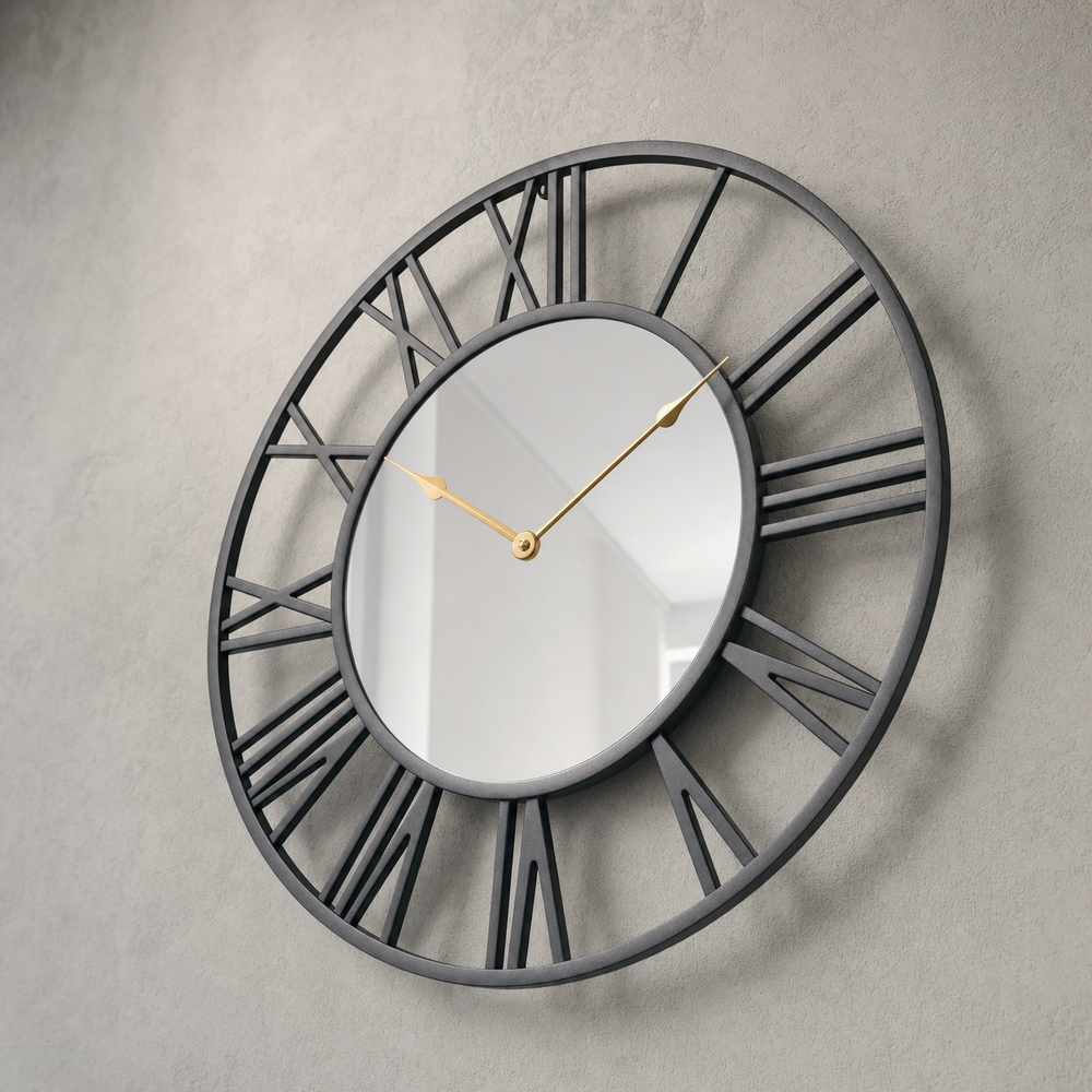 Modern Mirrored Wall Clock Silent