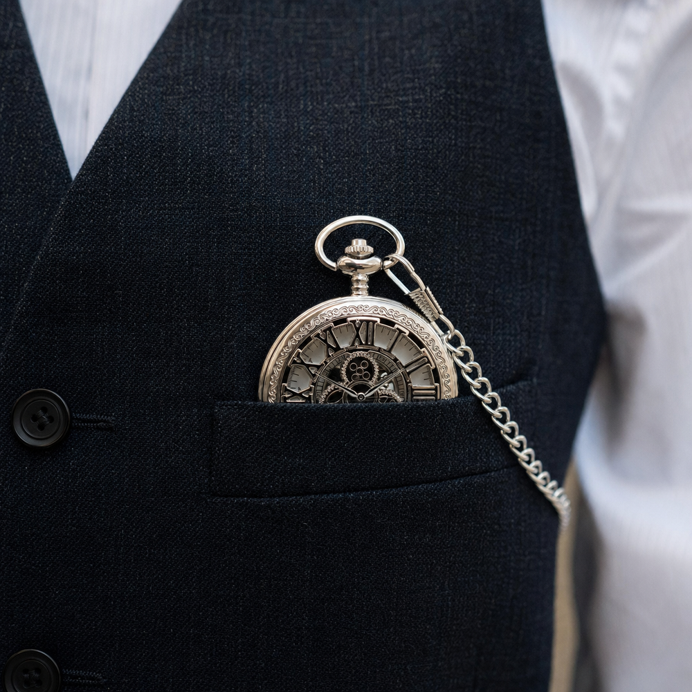 Vintage Skeleton Pocket Watch