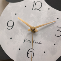 Black Clock For Wall Panda Shaped