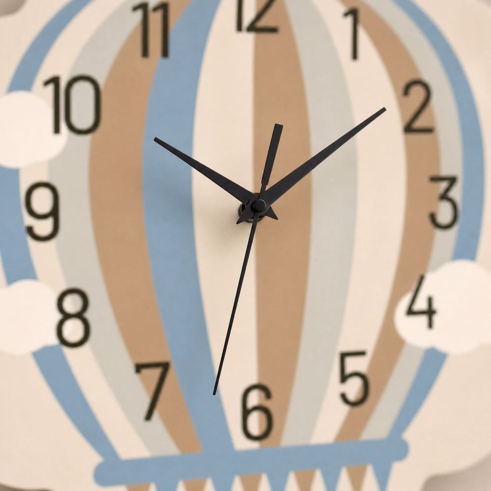 Panda Hot Air Balloon Wall Clock