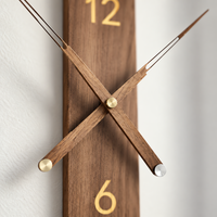Wall Clock For Lounge Wood Rectangular