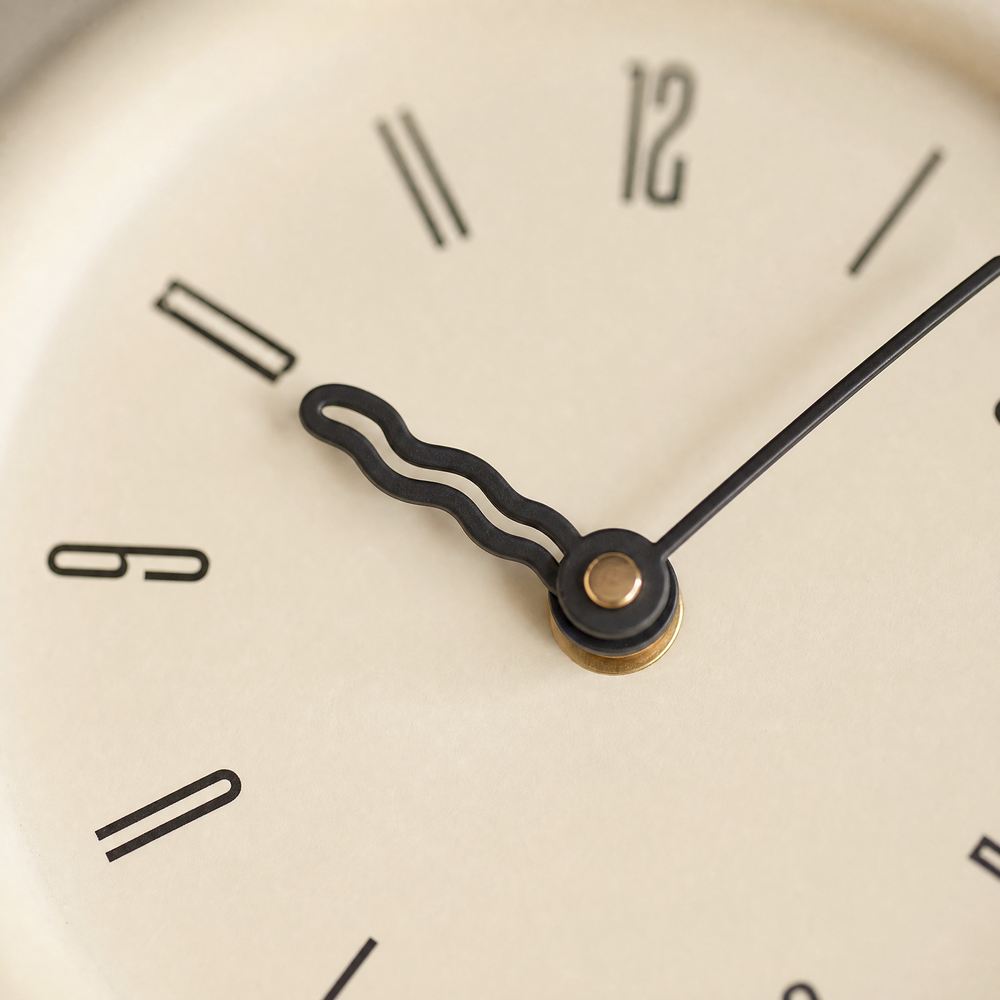 Beige Minimalist Arched Pendulum Wall Clock