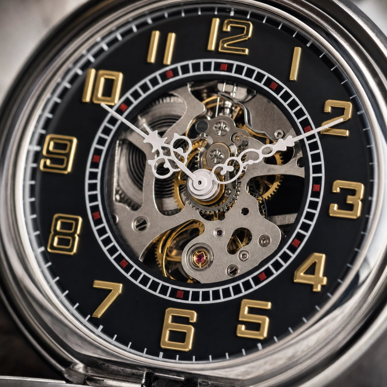 Pocket Watch Open Face Skeleton