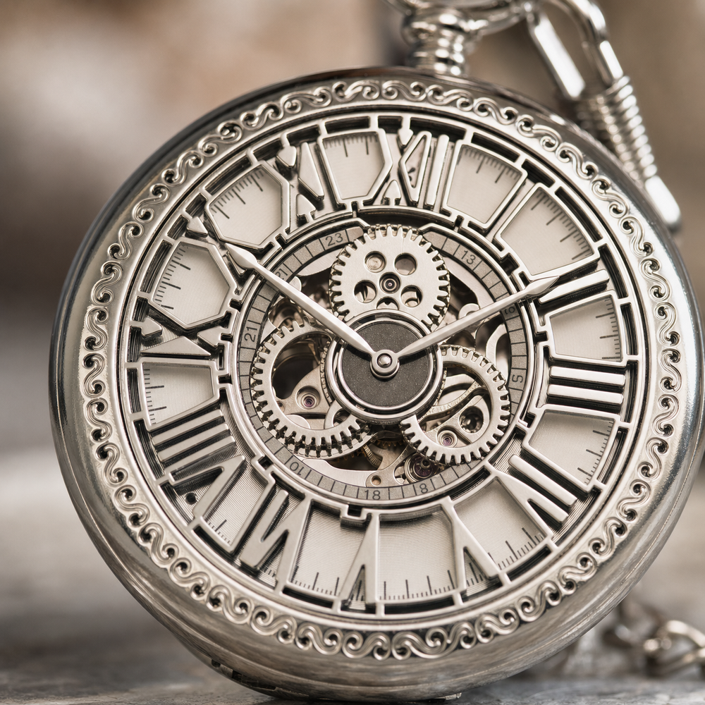 Vintage Skeleton Pocket Watch