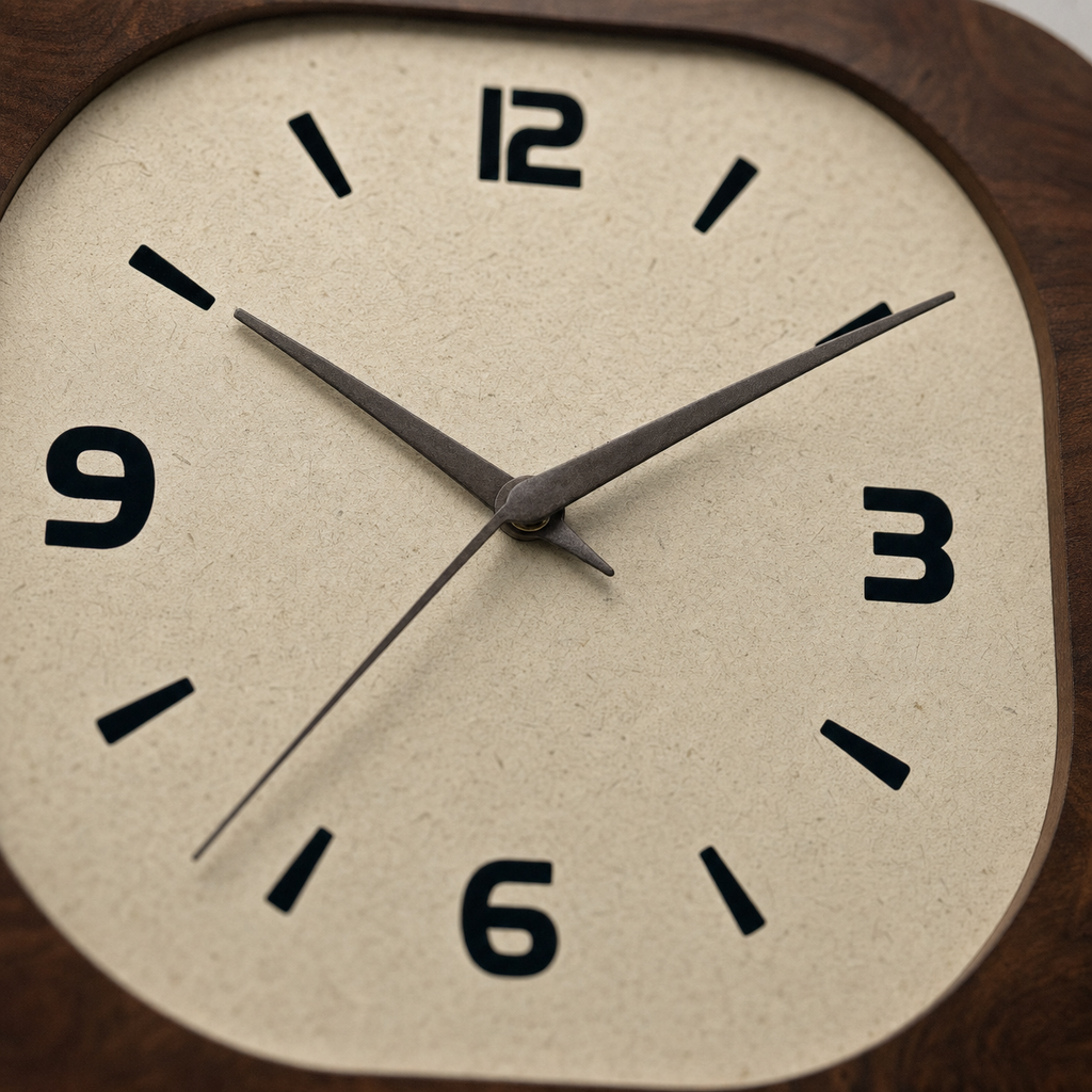 Modern Square Wooden Clock Silent Movement