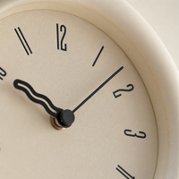 Beige Minimalist Arched Pendulum Wall Clock