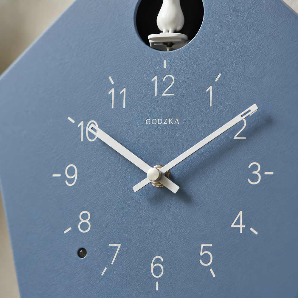 Living Room Wall Clocks Blue Wooden