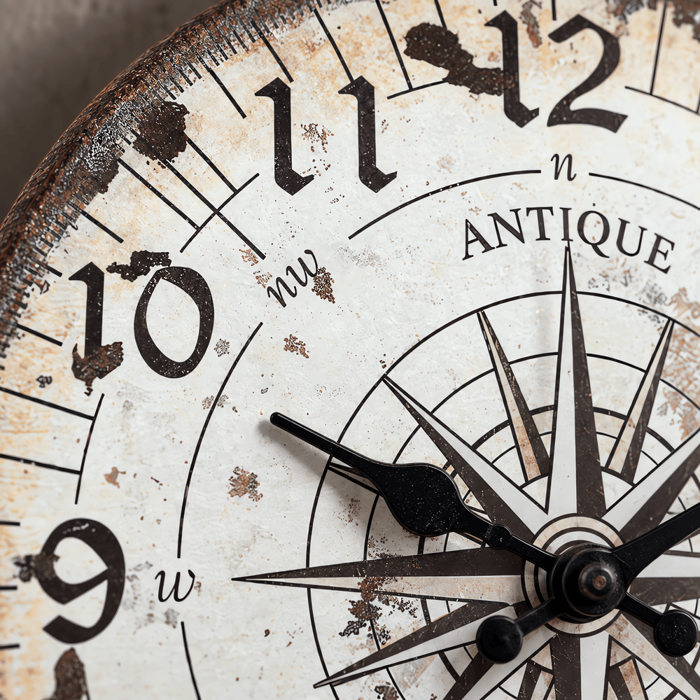 Royal Opera Antique Style Compass Rose Wall Clock