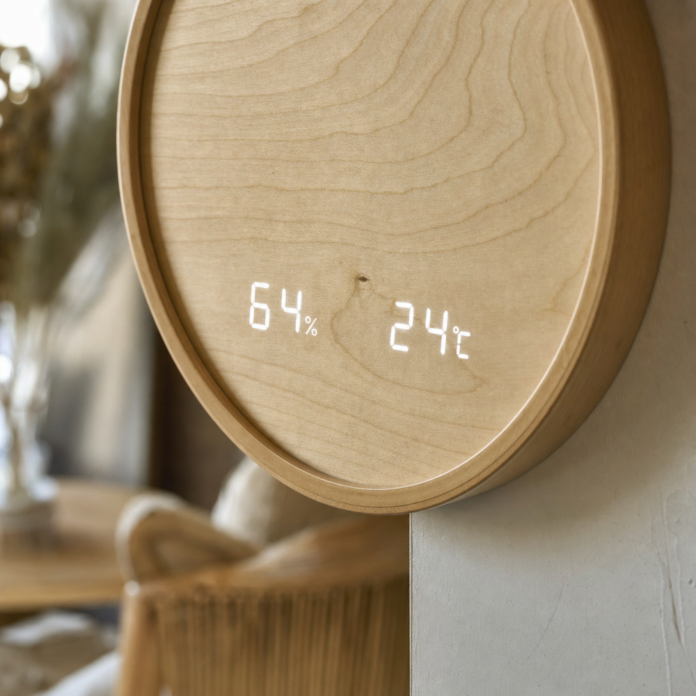 Digital Wooden Wall Clock Silent