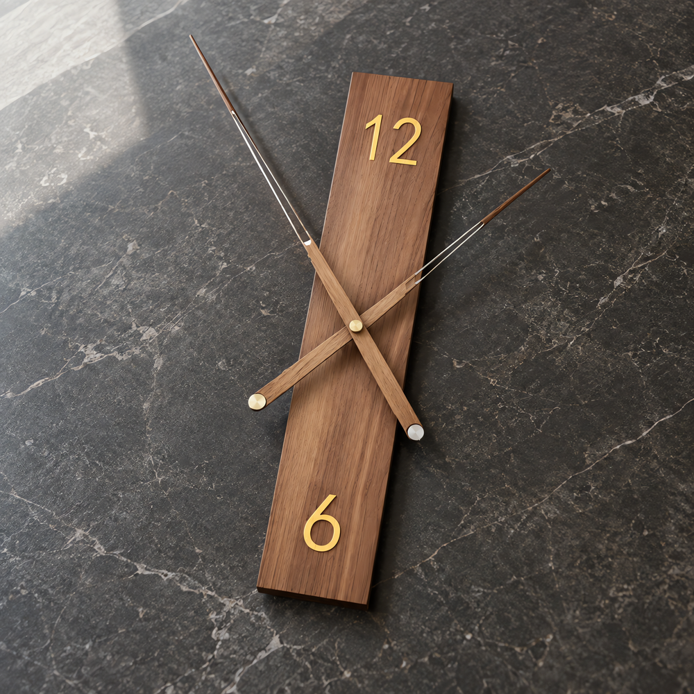Wall Clock For Lounge Wood Rectangular