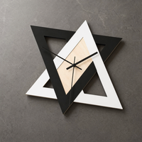 Black & White Geometric Triangle Wall Clock, 30 cm