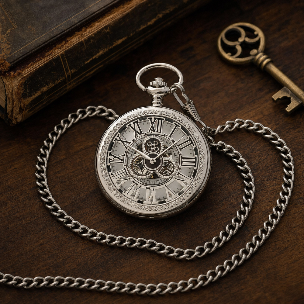 Vintage Skeleton Pocket Watch