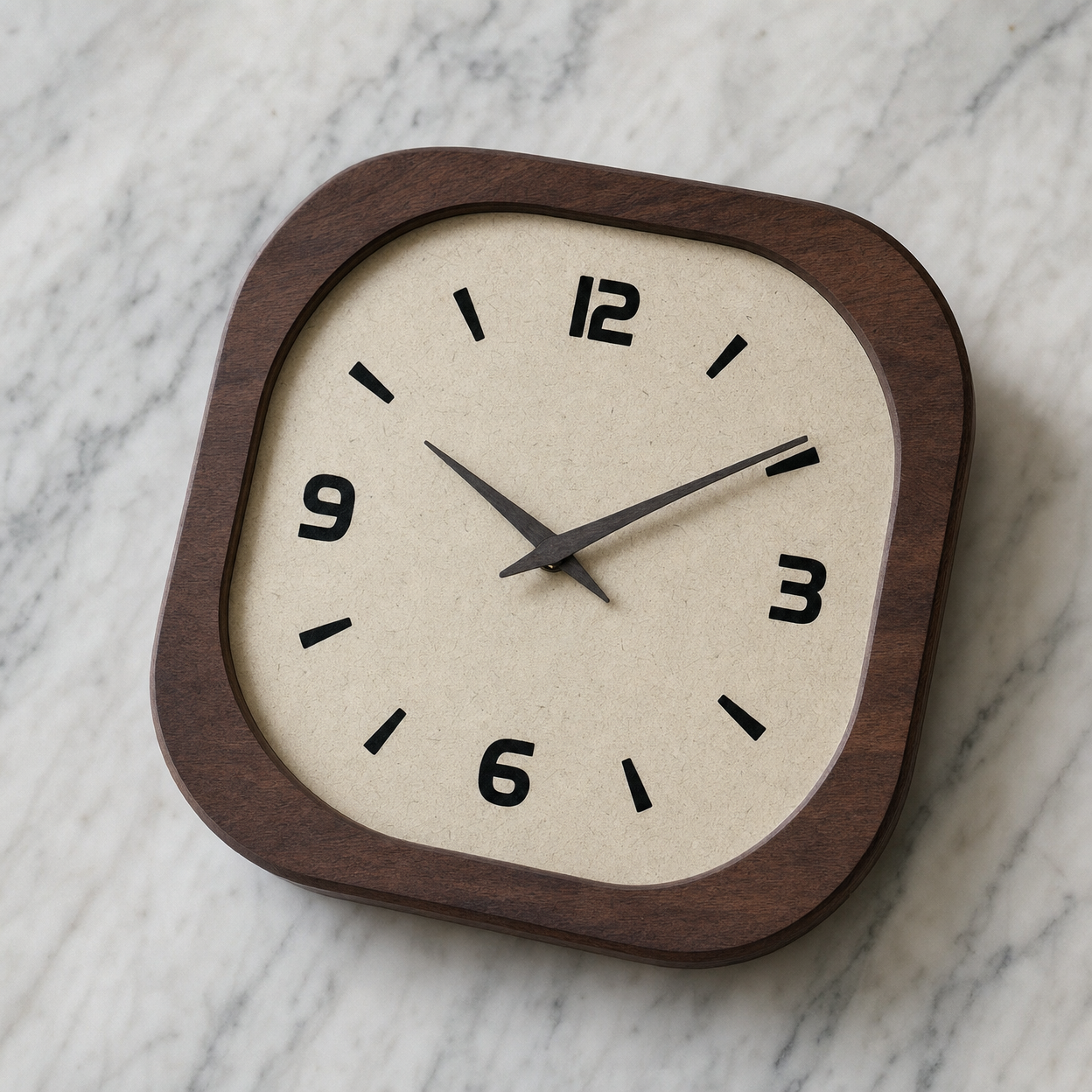 Modern Square Wooden Clock Silent Movement