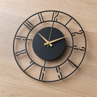 Modern Skeleton Wall Clock Open Face